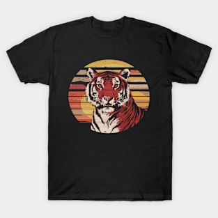 Retro tiger vintage sunset tiger lovers T-Shirt